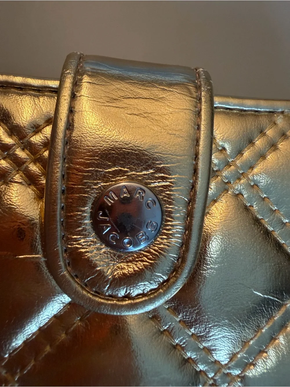 Marc Jacobs Metallic Quilted Women’s Wallet - Gold